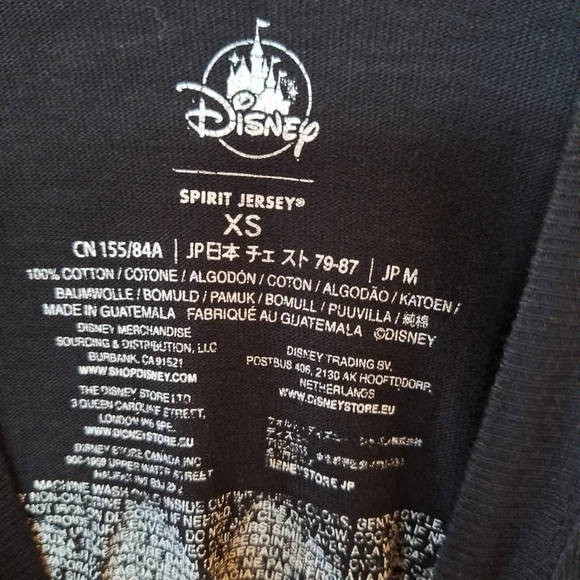 Disneyland Resort Spirit Jersey Black/White Oversized Unisex Size XS - Picture 2 of 8